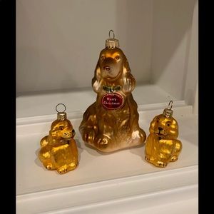 Golden Retriever Glass Christmas Ornaments